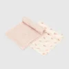 Conjunto de mantitas de bambú «Conejito» y «Ola rosa»