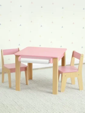 Conjunto de mesa y 2 sillas para niños pequeños