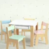 Conjunto de mesa y 4 sillas para niños pequeños
