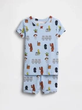 Conjunto de pantalones cortos de pijama de algodón cepillado orgánico de Star Wars para Bebé y Niño