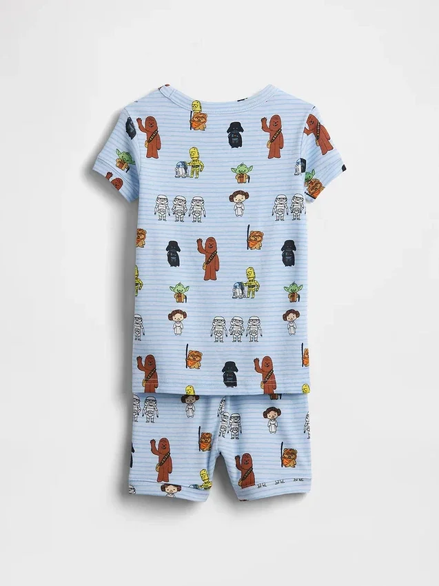 Conjunto de pantalones cortos de pijama de algodón cepillado orgánico de Star Wars para Bebé y Niño