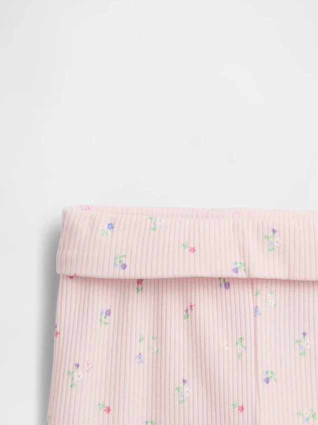 Conjunto de pantalones cortos para bebé «Grow-With-Me» de punto de canalé fino