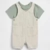 Conjunto de peto corto de lino y algodón para bebé