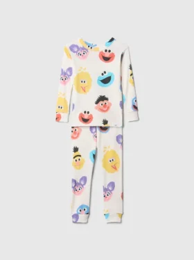 Conjunto de pijama de algodón cepillado orgánico de Barrio Sésamo para Bebé y Niño