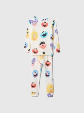 Conjunto de pijama de algodón cepillado orgánico de Barrio Sésamo para Bebé y Niño