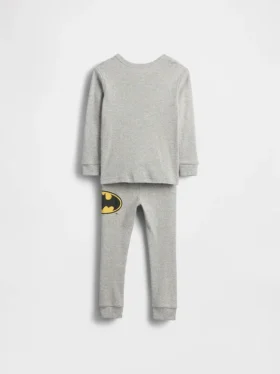 Conjunto de pijama de algodón cepillado orgánico de Batman para bebés y niños