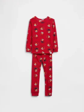 Conjunto de pijama de algodón cepillado orgánico de Elmo de Barrio Sésamo para Bebé y Niño