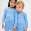 Conjunto de pijama de algodón cepillado orgánico para niños y bebés
