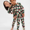 Conjunto de pijama de algodón cepillado orgánico para niños y bebés