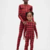 Conjunto de pijama de algodón cepillado orgánico para niños y bebés