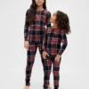 Conjunto de pijama de algodón cepillado orgánico para niños y bebés