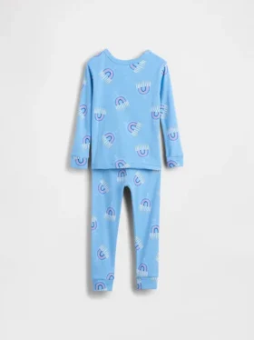Conjunto de pijama de algodón cepillado orgánico para niños y bebés