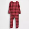 Conjunto de pijama de algodón cepillado orgánico para niños y bebés