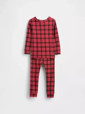 Conjunto de pijama de algodón cepillado orgánico para niños y bebés