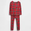 Conjunto de pijama de algodón cepillado orgánico para niños y bebés