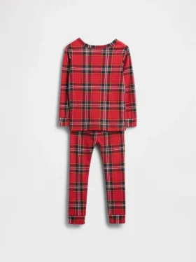 Conjunto de pijama de algodón cepillado orgánico para niños y bebés