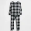 Conjunto de pijama de algodón cepillado orgánico para niños y bebés