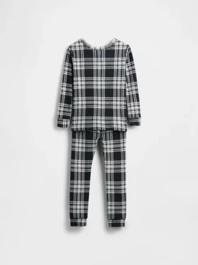 Conjunto de pijama de algodón cepillado orgánico para niños y bebés