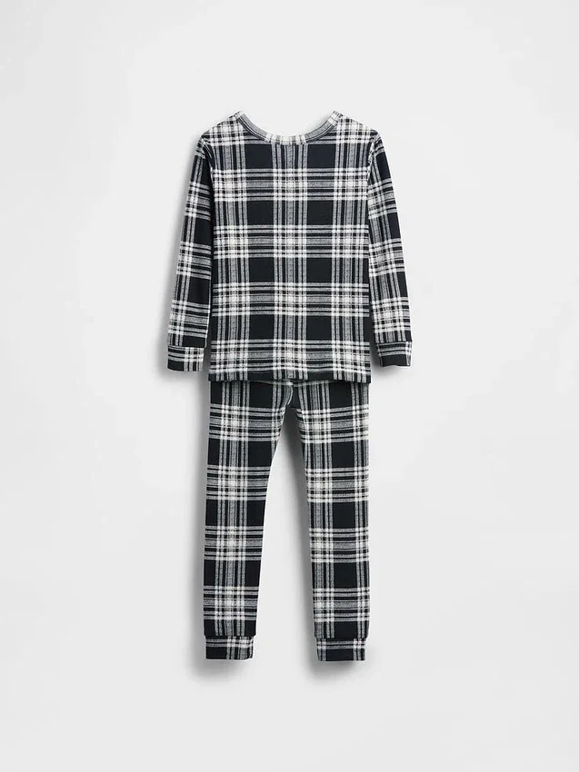 Conjunto de pijama de algodón cepillado orgánico para niños y bebés