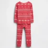 Conjunto de pijama de algodón cepillado orgánico para niños y bebés