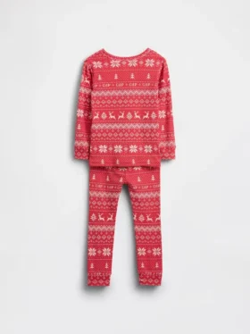 Conjunto de pijama de algodón cepillado orgánico para niños y bebés