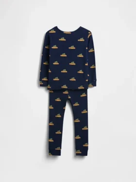Conjunto de pijama de algodón cepillado orgánico para niños y bebés