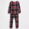 Conjunto de pijama de algodón cepillado orgánico para niños y bebés