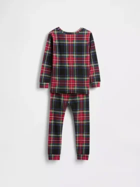 Conjunto de pijama de algodón cepillado orgánico para niños y bebés