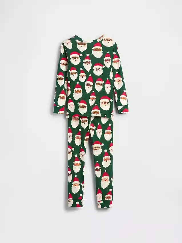 Conjunto de pijama de algodón cepillado orgánico para niños y bebés