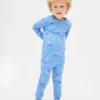 Conjunto de pijama de algodón cepillado orgánico para niños y bebés