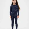 Conjunto de pijama de algodón cepillado orgánico para niños y bebés