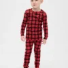 Conjunto de pijama de algodón cepillado orgánico para niños y bebés