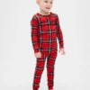 Conjunto de pijama de algodón cepillado orgánico para niños y bebés