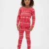 Conjunto de pijama de algodón cepillado orgánico para niños y bebés