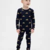 Conjunto de pijama de algodón cepillado orgánico para niños y bebés
