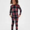 Conjunto de pijama de algodón cepillado orgánico para niños y bebés