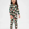 Conjunto de pijama de algodón cepillado orgánico para niños y bebés