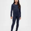 Conjunto de pijama de algodón cepillado orgánico para niños y bebés