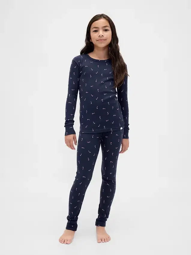 Conjunto de pijama de algodón cepillado orgánico para niños y bebés