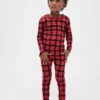 Conjunto de pijama de algodón cepillado orgánico para niños y bebés
