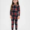 Conjunto de pijama de algodón cepillado orgánico para niños y bebés