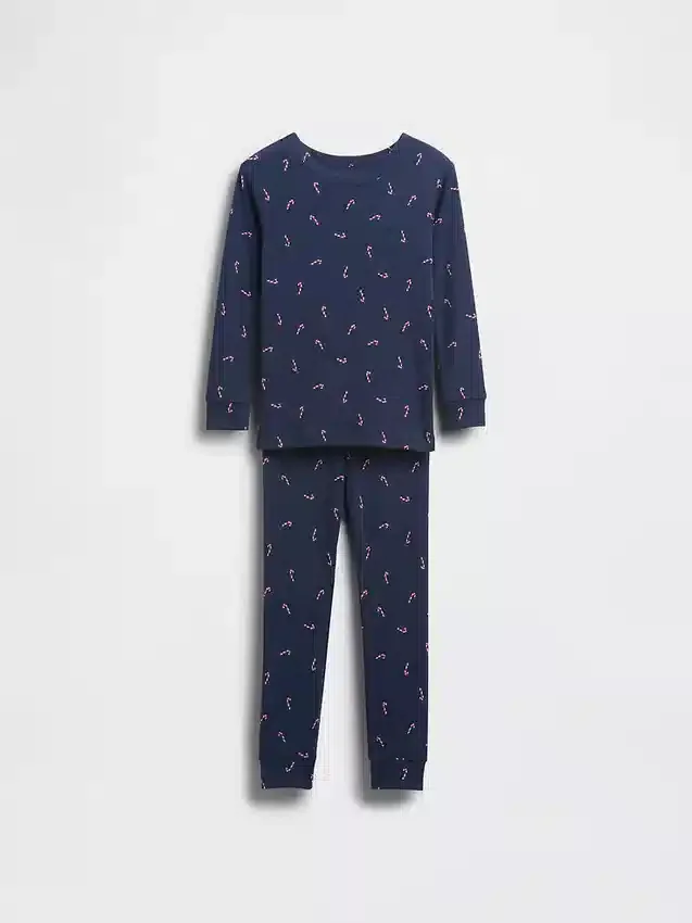 Conjunto de pijama de algodón cepillado orgánico para niños y bebés