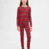 Conjunto de pijama de algodón cepillado orgánico para niños y bebés