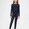 Conjunto de pijama de algodón cepillado orgánico para niños y bebés