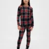 Conjunto de pijama de algodón cepillado orgánico para niños y bebés