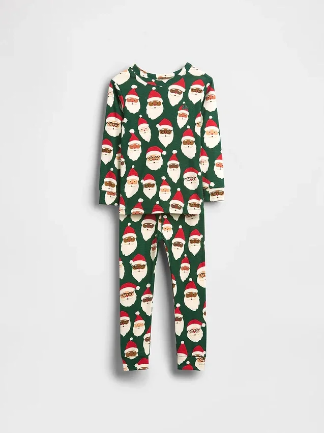 Conjunto de pijama de algodón cepillado orgánico para niños y bebés