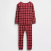 Conjunto de pijama de algodón cepillado orgánico para niños y bebés