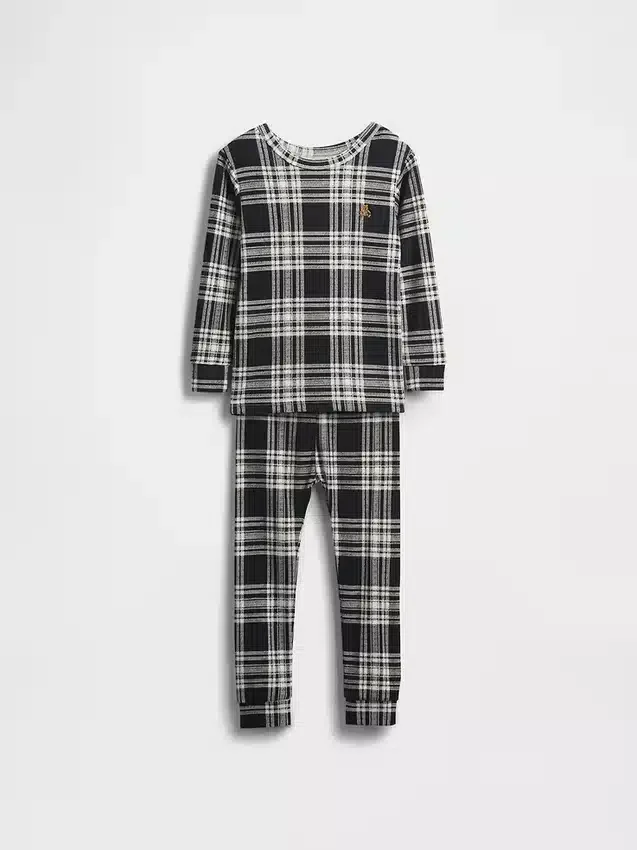 Conjunto de pijama de algodón cepillado orgánico para niños y bebés