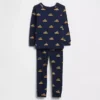 Conjunto de pijama de algodón cepillado orgánico para niños y bebés
