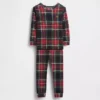 Conjunto de pijama de algodón cepillado orgánico para niños y bebés